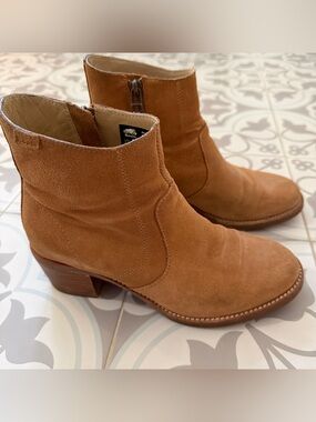 Boots Suede Ankle Booties in Tan